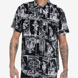 Unisex Tarot Card Woven Button Up Hot Topic Witchy Halloween